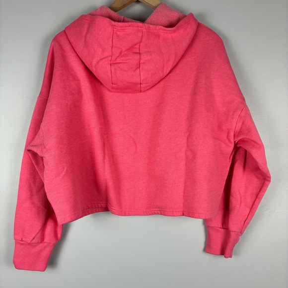 Under Armour Women's Pink Cropped Hoodie Medium Oversized Athleticwear Casual - Picture 7 of 9